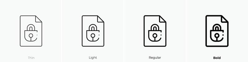file icon. Thin, Light, Regular And Bold style design isolated on white background vector