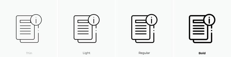 file icon. Thin, Light, Regular And Bold style design isolated on white background vector