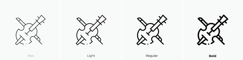fiddle icon. Thin, Light, Regular And Bold style design isolated on white background vector