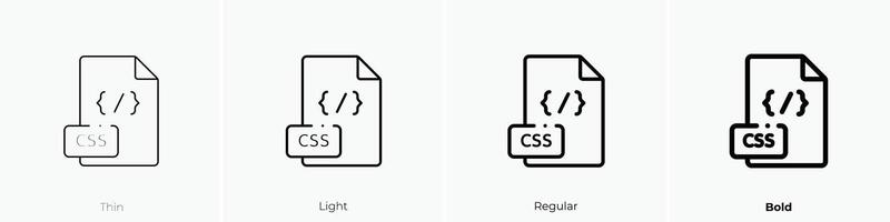 file icon. Thin, Light, Regular And Bold style design isolated on white background vector