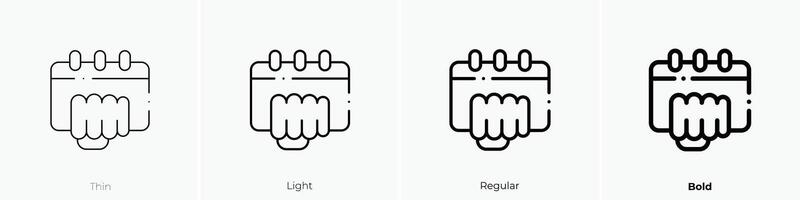 fight icon. Thin, Light, Regular And Bold style design isolated on white background vector