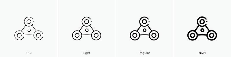 fidget spinner icon. Thin, Light, Regular And Bold style design isolated on white background vector