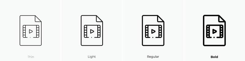file icon. Thin, Light, Regular And Bold style design isolated on white background vector