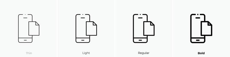 file icon. Thin, Light, Regular And Bold style design isolated on white background vector