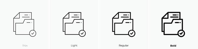 file icon. Thin, Light, Regular And Bold style design isolated on white background vector