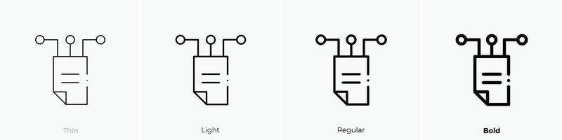 file icon. Thin, Light, Regular And Bold style design isolated on white background vector