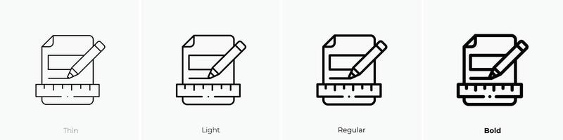 file icon. Thin, Light, Regular And Bold style design isolated on white background vector