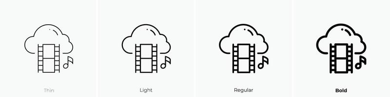 film icon. Thin, Light, Regular And Bold style design isolated on white background vector