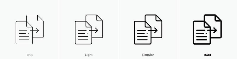 files icon. Thin, Light, Regular And Bold style design isolated on white background vector