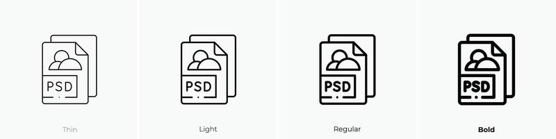 files icon. Thin, Light, Regular And Bold style design isolated on white background vector