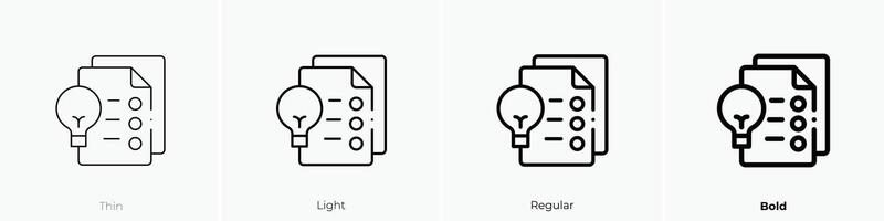 files icon. Thin, Light, Regular And Bold style design isolated on white background vector