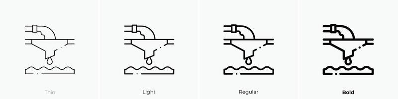 filtered icon. Thin, Light, Regular And Bold style design isolated on white background vector