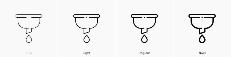 filter icon. Thin, Light, Regular And Bold style design isolated on white background vector