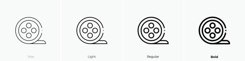 film strip icon. Thin, Light, Regular And Bold style design isolated on white background vector