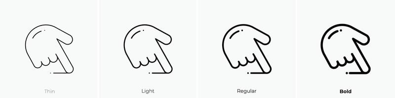 finger icon. Thin, Light, Regular And Bold style design isolated on white background vector