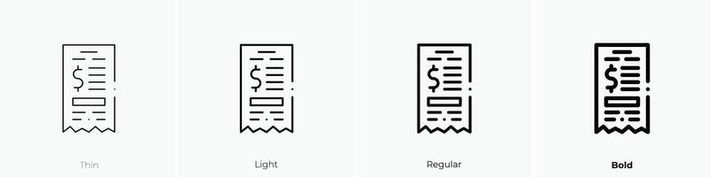 fine icon. Thin, Light, Regular And Bold style design isolated on white background vector