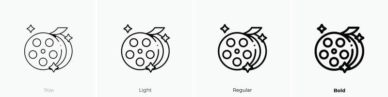 film roll icon. Thin, Light, Regular And Bold style design isolated on white background vector