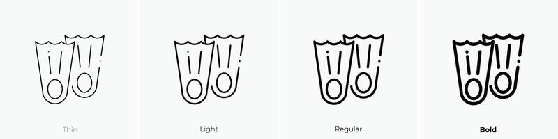 fins icon. Thin, Light, Regular And Bold style design isolated on white background vector