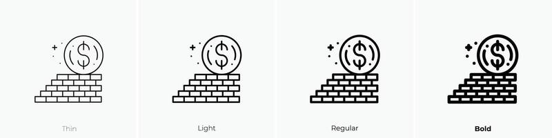 finance icon. Thin, Light, Regular And Bold style design isolated on white background vector
