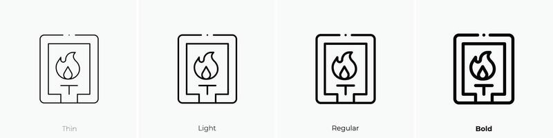 fire alarm icon. Thin, Light, Regular And Bold style design isolated on white background vector