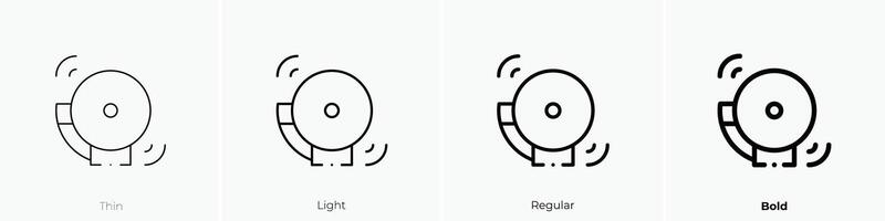 fire alarm icon. Thin, Light, Regular And Bold style design isolated on white background vector
