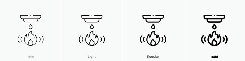 fire alarm icon. Thin, Light, Regular And Bold style design isolated on white background vector
