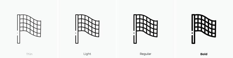 finish flag icon. Thin, Light, Regular And Bold style design isolated on white background vector