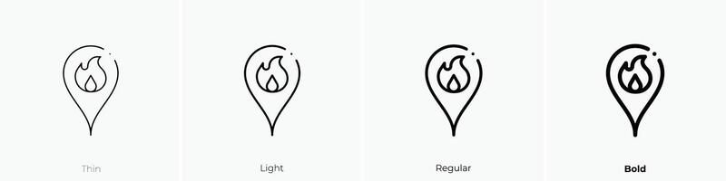 fire station icon. Thin, Light, Regular And Bold style design isolated on white background vector