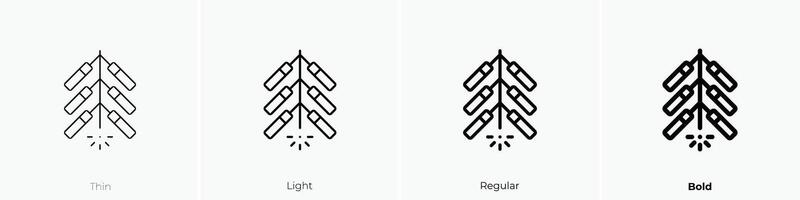 firecracker icon. Thin, Light, Regular And Bold style design isolated on white background vector