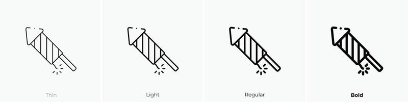 fireworks icon. Thin, Light, Regular And Bold style design isolated on white background vector