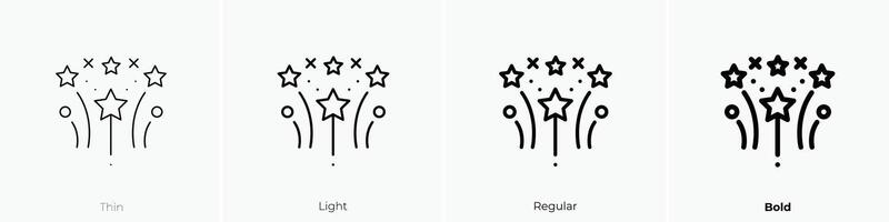firework icon. Thin, Light, Regular And Bold style design isolated on white background vector