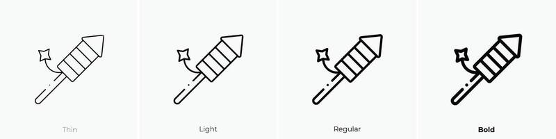 firework icon. Thin, Light, Regular And Bold style design isolated on white background vector