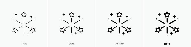 fireworks icon. Thin, Light, Regular And Bold style design isolated on white background vector