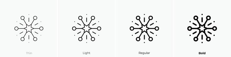 fireworks icon. Thin, Light, Regular And Bold style design isolated on white background vector