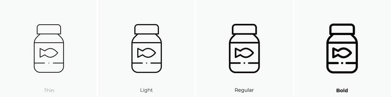 fish food icon. Thin, Light, Regular And Bold style design isolated on white background vector