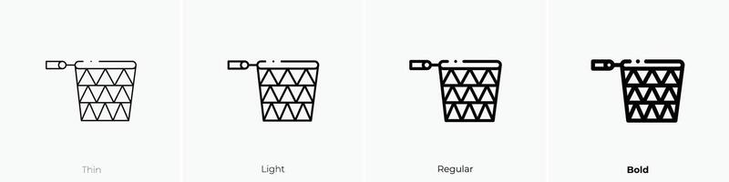 fishing net icon. Thin, Light, Regular And Bold style design isolated on white background vector