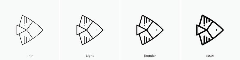 fish icon. Thin, Light, Regular And Bold style design isolated on white background vector