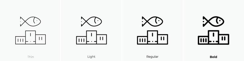 fishing icon. Thin, Light, Regular And Bold style design isolated on white background vector
