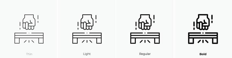 fist icon. Thin, Light, Regular And Bold style design isolated on white background vector