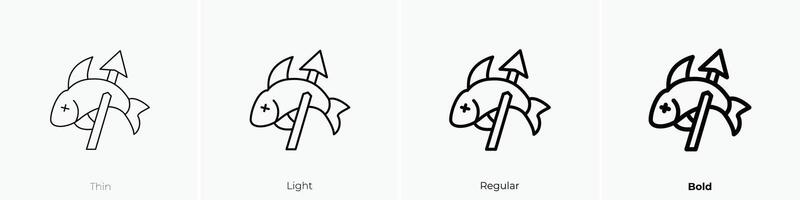 fishing icon. Thin, Light, Regular And Bold style design isolated on white background vector