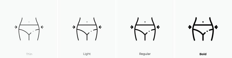 fit icon. Thin, Light, Regular And Bold style design isolated on white background vector