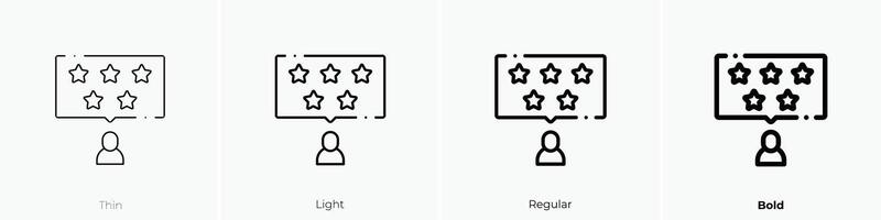 five stars icon. Thin, Light, Regular And Bold style design isolated on white background vector