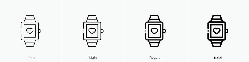 fitness icon. Thin, Light, Regular And Bold style design isolated on white background vector