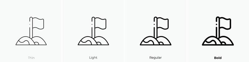 flag icon. Thin, Light, Regular And Bold style design isolated on white background vector