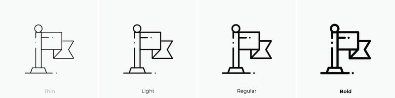 flag icon. Thin, Light, Regular And Bold style design isolated on white background vector