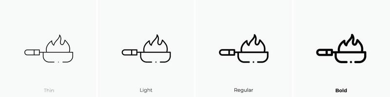 flambee icon. Thin, Light, Regular And Bold style design isolated on white background vector
