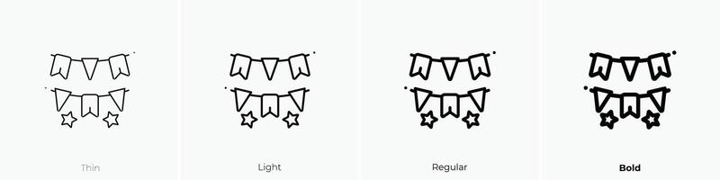 flags icon. Thin, Light, Regular And Bold style design isolated on white background vector