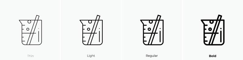flask icon. Thin, Light, Regular And Bold style design isolated on white background vector
