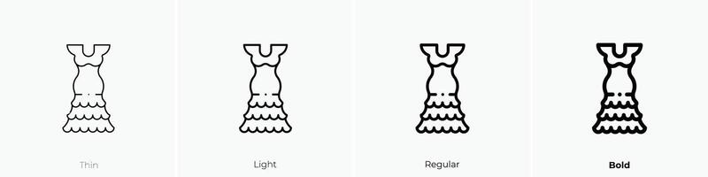 flamenco outfit icon. Thin, Light, Regular And Bold style design isolated on white background vector