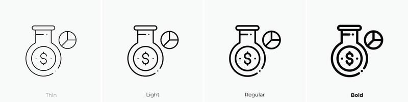 flask icon. Thin, Light, Regular And Bold style design isolated on white background vector
